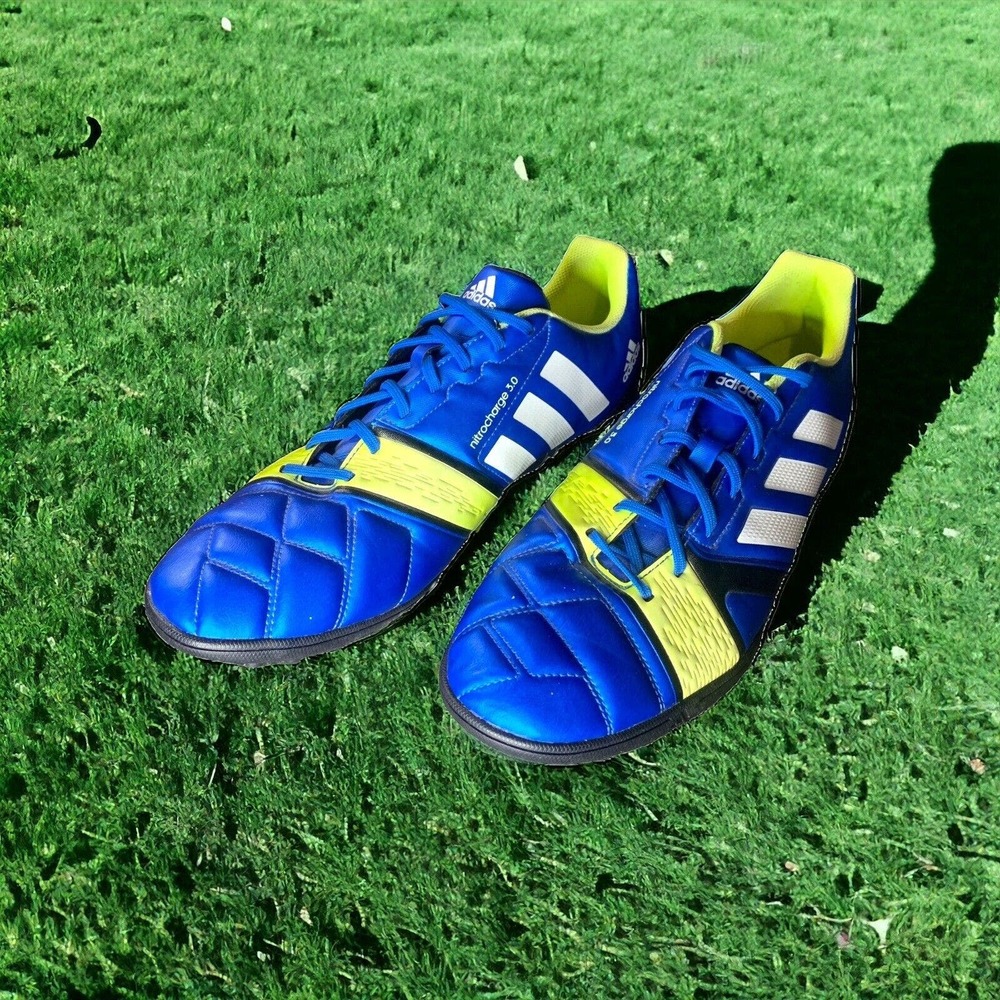 Adidas Mens Rare Nitrocharge 1.0 TRX FG Q33665 Blue Yellow Soccer Cleats Sz 13